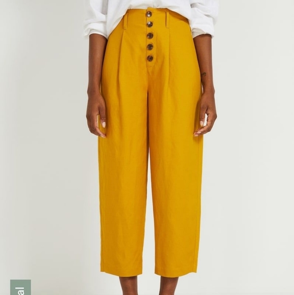 Frank & Oak Pants - Frank & Oak High Waisted Mustard Pants